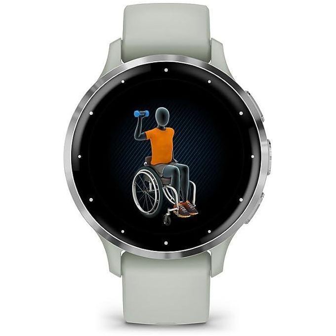 Garmin Venu® 3S Soft Gold Stainless Steel Bezel with French Gray Case and Silicone Strap