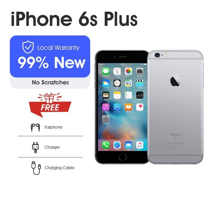 Refurbished Apple iPhone 6s Plus – 99.9% Like New, 2GB RAM, 64GB Storage, 2750mAh Battery, Single SIM, 5.5-Inch Display, 12MP HD Camera, Touch ID Smartphone with Local Customer…