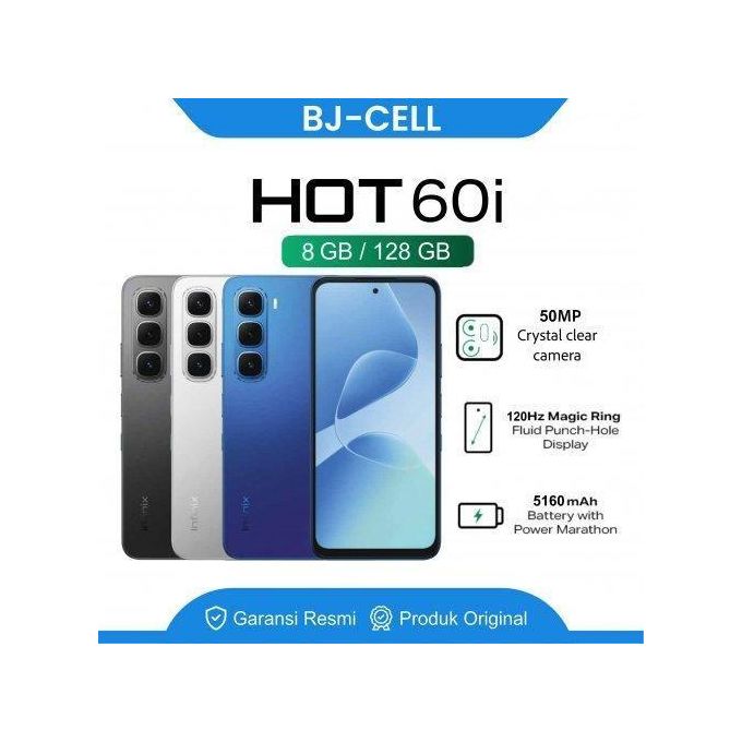 Infinix Hot 60i 40 – 128GB Storage + 8GB RAM – 64MP Rear Camera / 16MP Front Camera – 5200mAh Battery