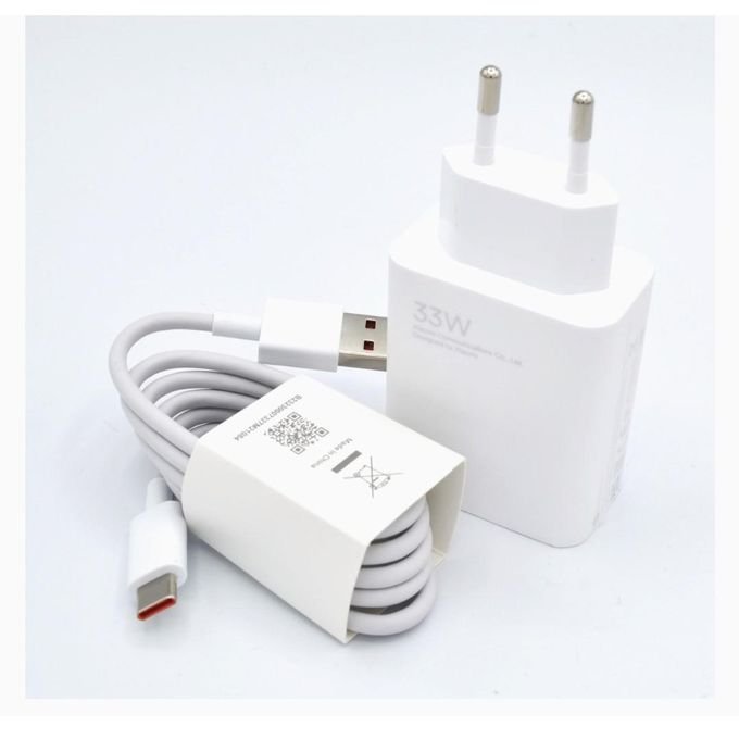 33W 2-Pin Ultra-Fast USB to Type-C Charger - White