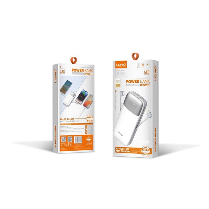 Gray 20000mAh Power Bank PQ19/PQ20 with 22.5W Fast Charging