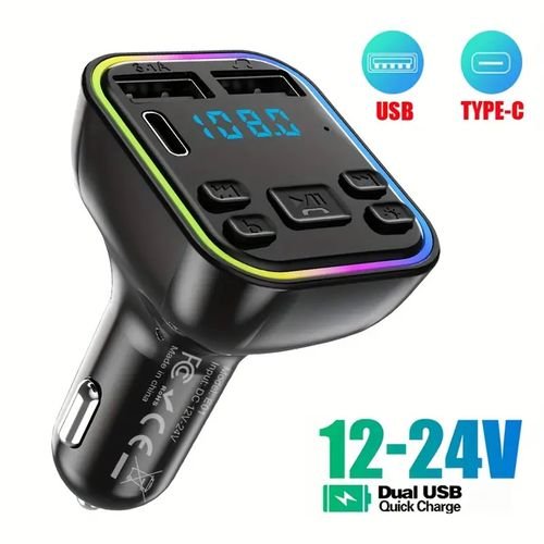 Buy Dual USB PD Type-C Charger Bluetooth 5.0 Car Wireless FM Transmitter Adapter in Kumasi