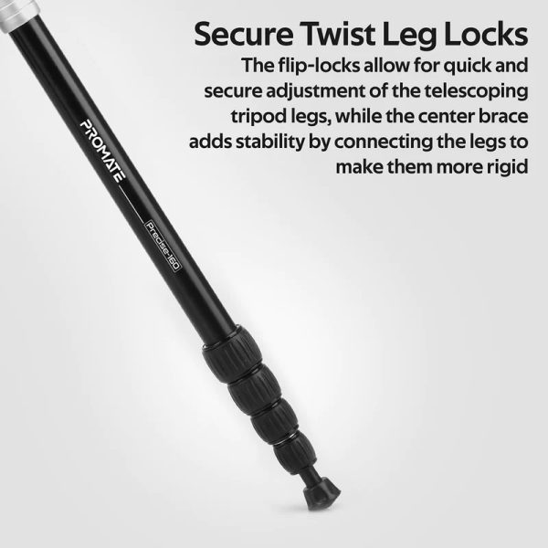 Promate High-Quality Anodized Aluminum Travel Tripod