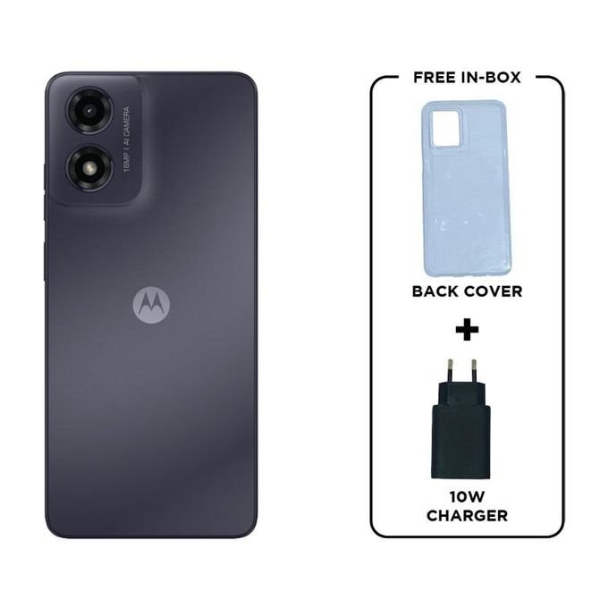 Motorola Moto G04s – 6.6″ Display – 64GB Storage – 4GB RAM – 16MP Rear Camera/5MP Front Camera – 5000mAh Battery – Concord Black + Complimentary Phone Case & Charger + 1-Year… in kumasi