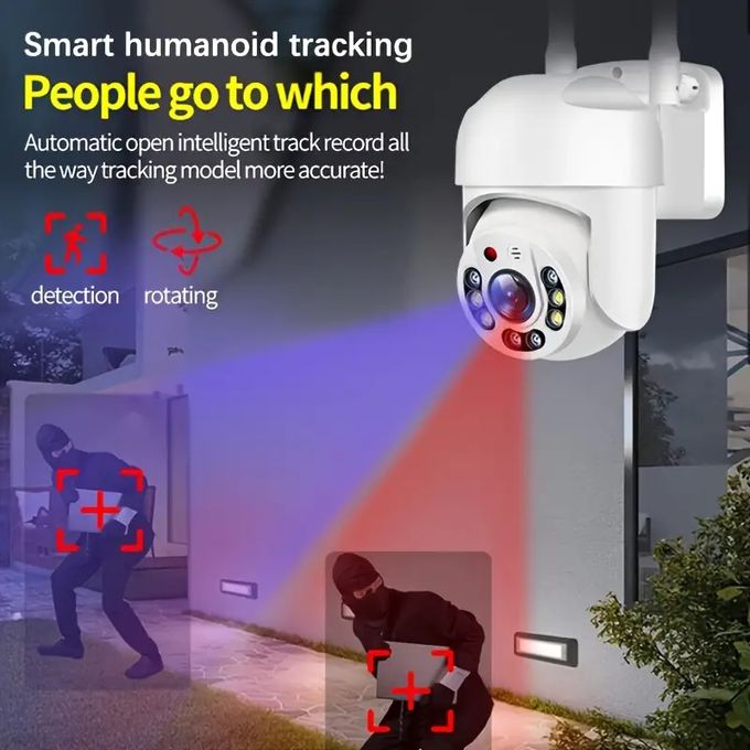 360° IP Camera with WiFi Security, Waterproof Design, PTZ Auto Tracking, and Audio Surveillance