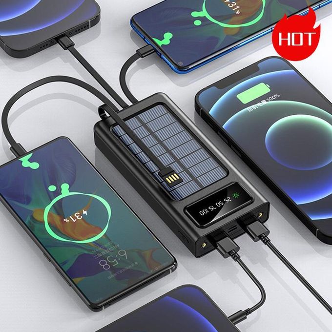 30000mAh Black 4-in-1 Solar Power Bank