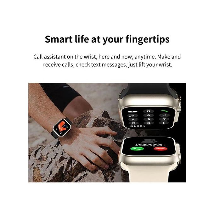 Ultra Smart Watch 7-in-1 with Bluetooth Calling, Heart Rate Monitor, and Wireless Charging – Black