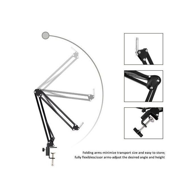 BM 800 Professional Studio Condenser Microphone – Wired 3.5mm Microphone for Radio Broadcasting and Vocals with Mic Stand — product view 3