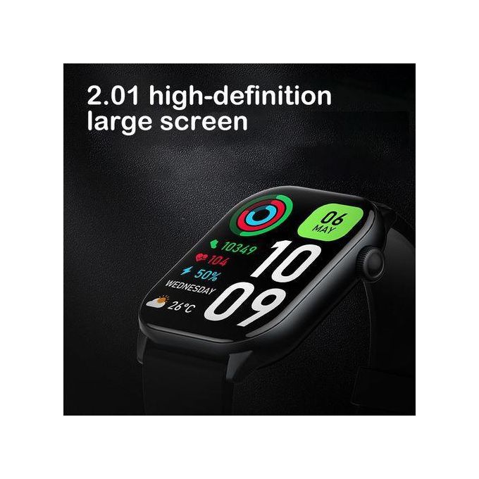 RichRipple GS77 Plus Smartwatch with Bluetooth Calling, 2.01-Inch Display, 24-Hour Heart Rate and Sleep Monitoring, IP68 Waterproof Rating, and 100 Sports Modes