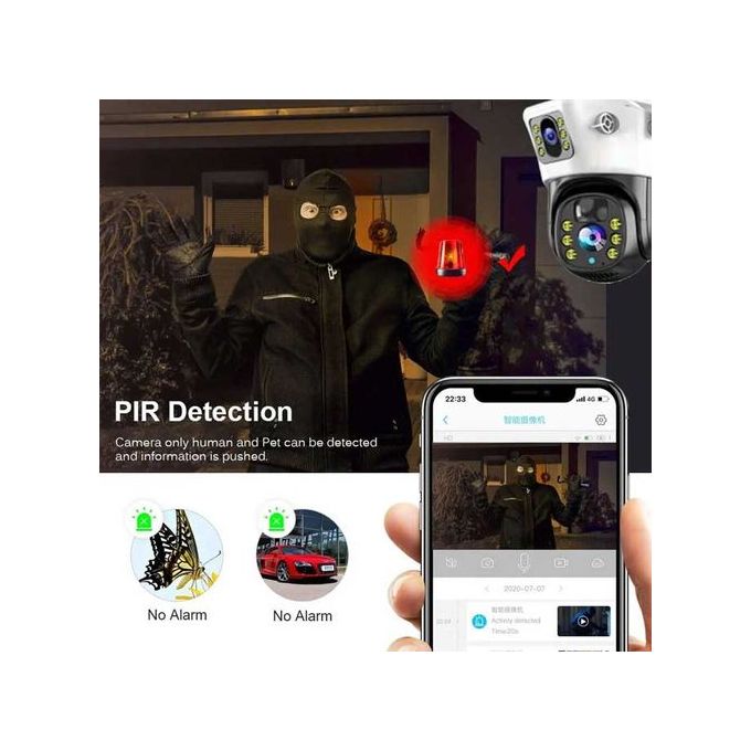 Dual Lens Solar Panel Camera with HD Night Vision and Wide Angle View