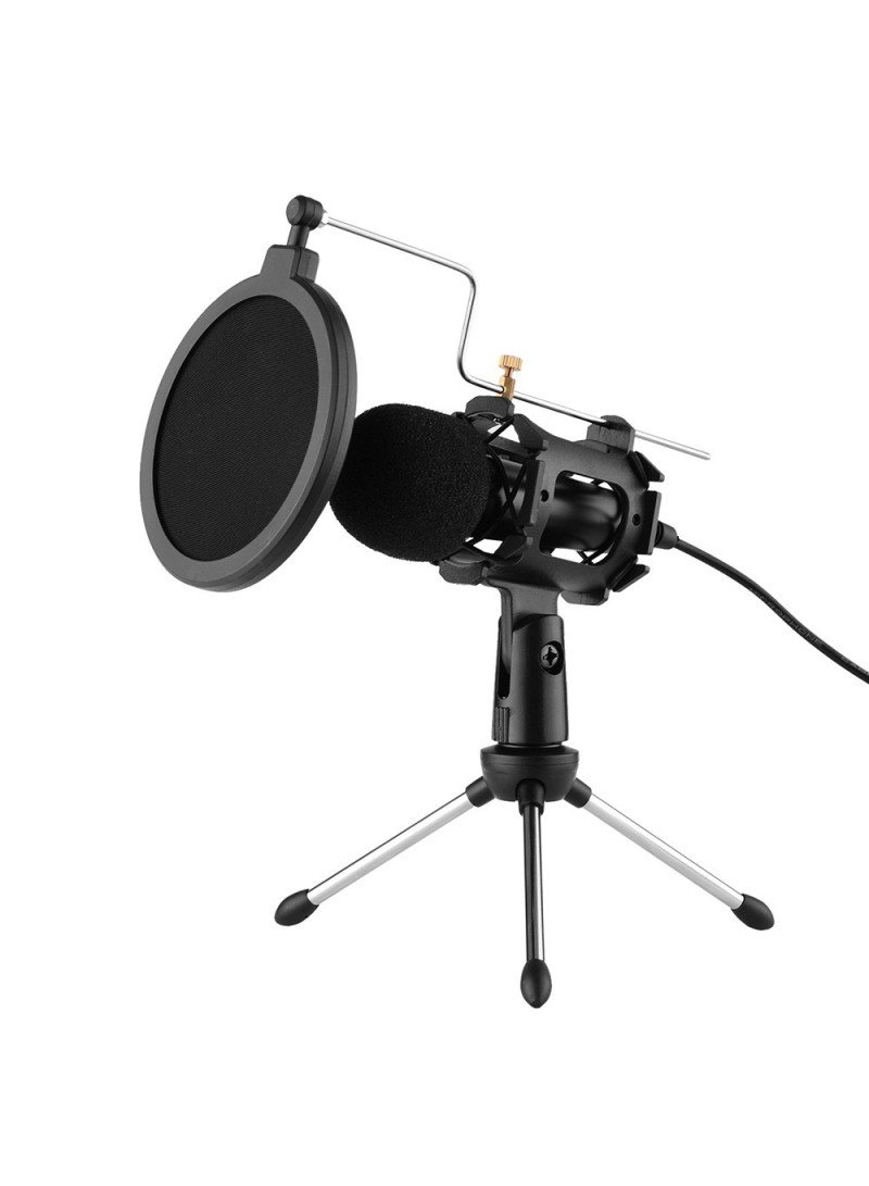 Buy 6.8-12.5CM VIDEO MICROPHONE KIT WITH MIC TRIPOD SHOCK MOUNT POP FILTER WINDSHIELD ADAPTER CABLE 3.5MM PLUG (L4.13 X H1.38)INCHES in Kumasi