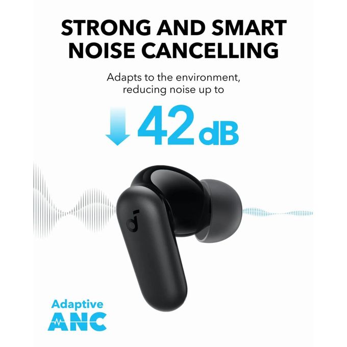 Anker Soundcore R50iNC True Wireless Bluetooth Earbuds with Active Noise Cancellation, 10mm Bass Drivers, and Up to 45 Hours of Playtime – Black