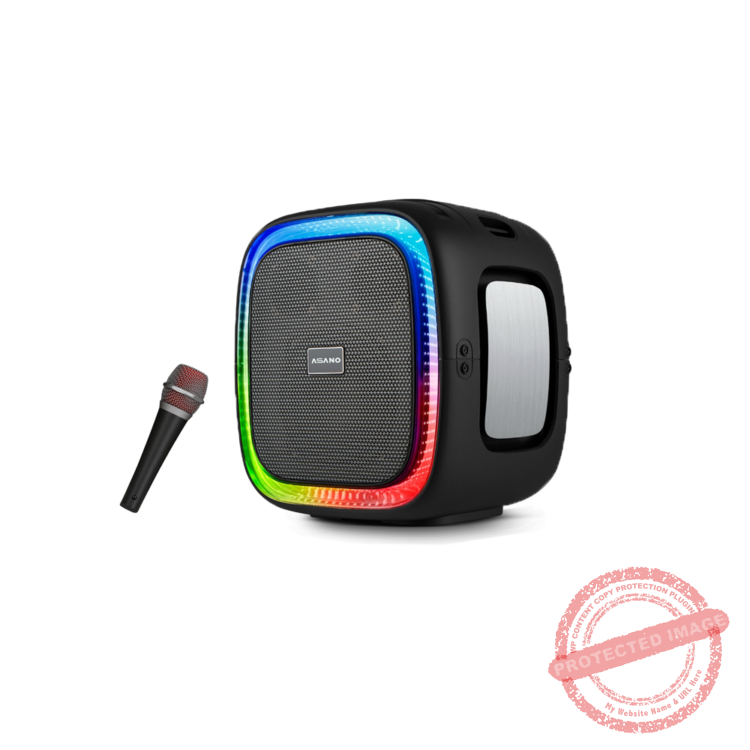 Asano 100W Bluetooth Portable PA Speaker with Tripod Stand, Wireless Microphone, 15000 mAh Rechargeable Battery, USB Port, Aux Input, Party Light, and IPX6 Waterproof Rating… — product view 2
