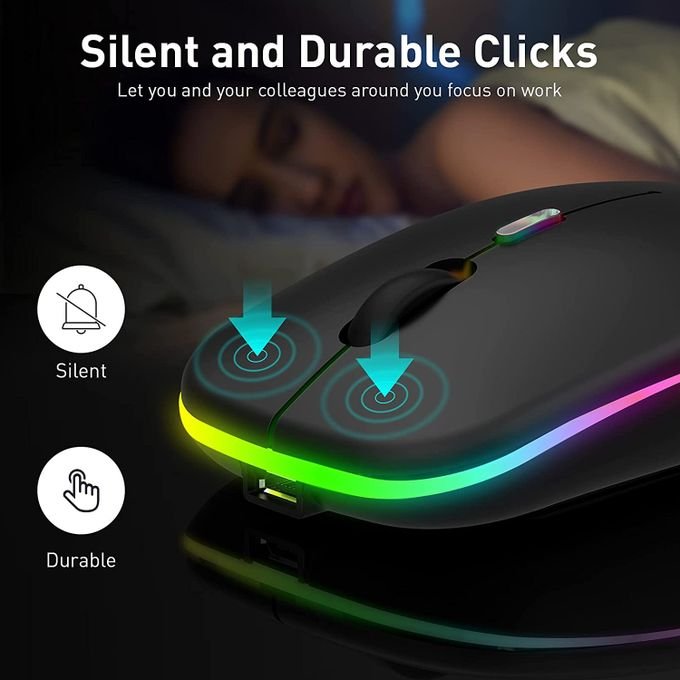 Black Ultra-Slim Wireless Mouse with 2.4G Rechargeable Technology in kumasi