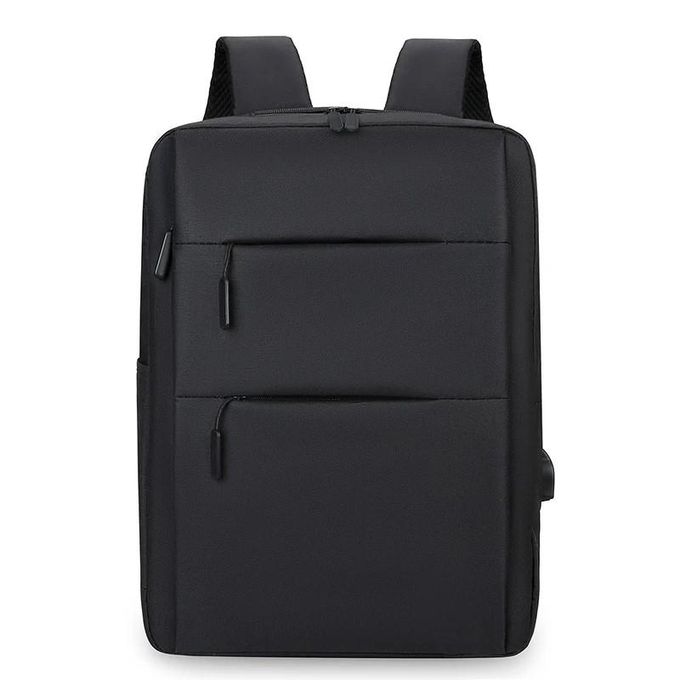 Black Multi-Layer Laptop Bag with Zipper Closure