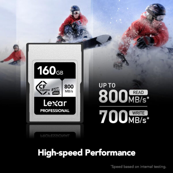 Lexar Professional 160GB CFexpress Type A Silver Memory Card with Speeds up to 800MB/s