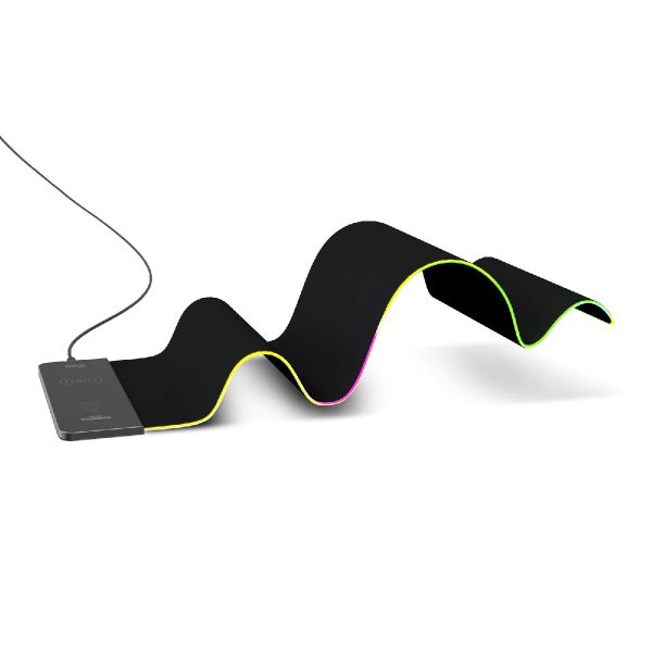Vertux LED Gaming Mouse Pad with Anti-Friction Surface and 15W Wireless Charger