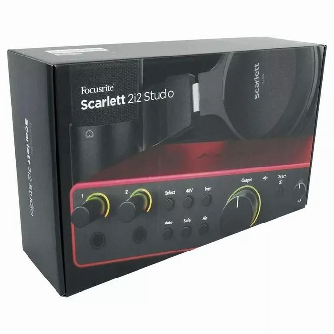 Focusrite Scarlett 2i2 Studio 4th Generation USB-C Audio Interface Bundle with Microphone and Headphones
