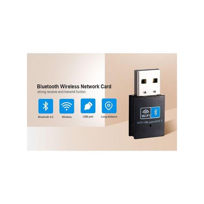 150Mbps WiFi Adapter with Bluetooth 4.0 USB for Windows, Linux, and Mac – Black — product view 2