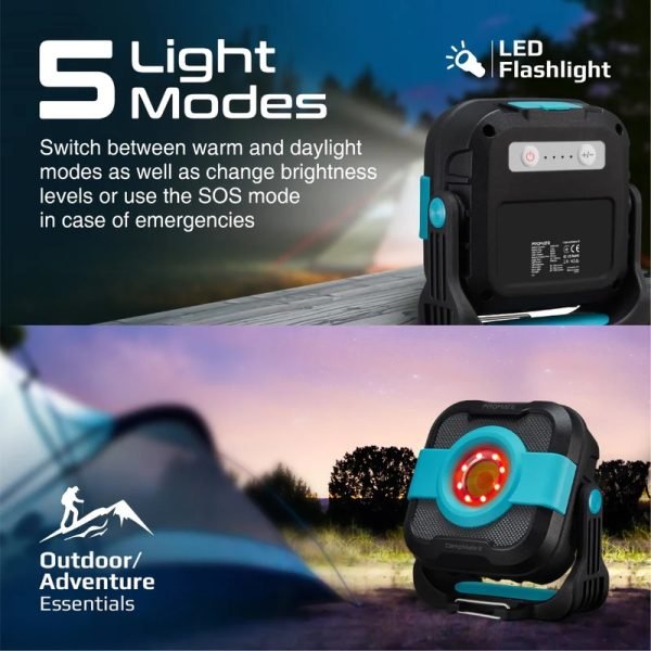 Promate 1200lm IP65 Camping Light with 9000mAh Power Bank