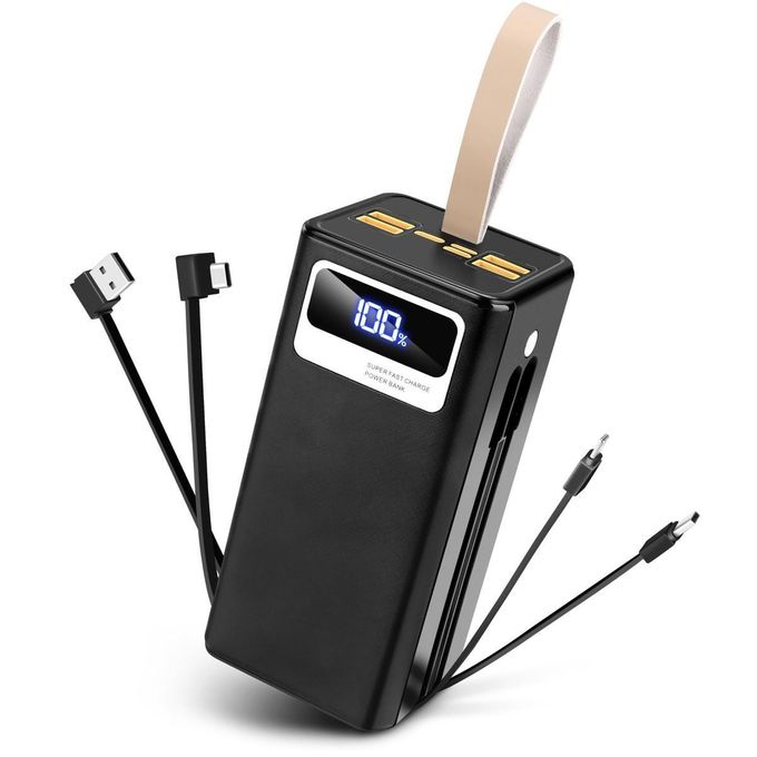 50000mAh Black Portable Power Bank with 22.5W Quick Charge
