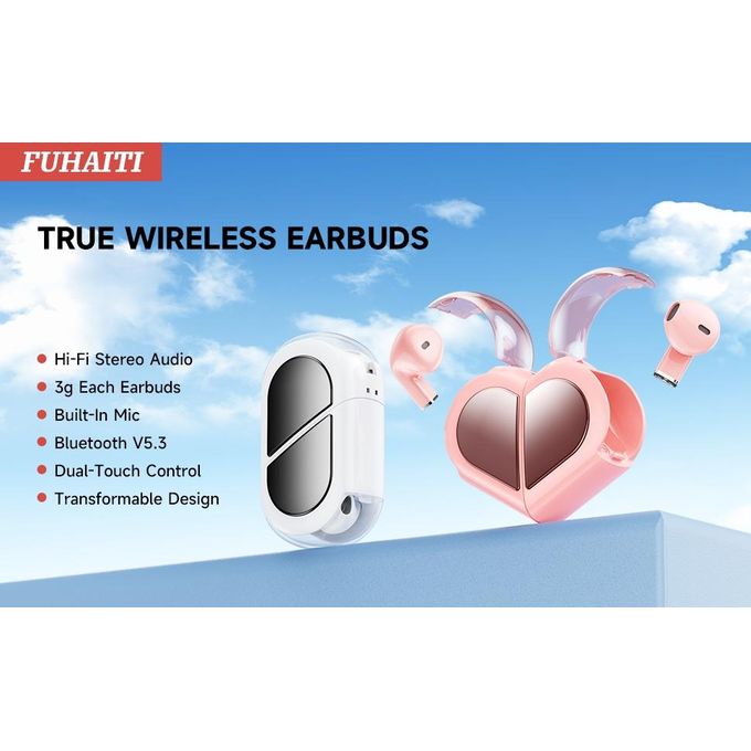 VT True Wireless Stereo Earbuds in Pink — product view 4