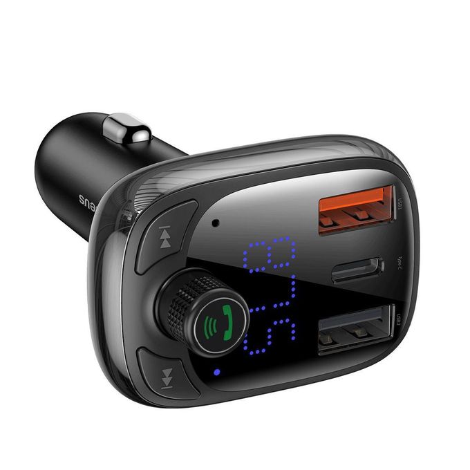 Baseus T-Shaped S-13 Bluetooth MP3 Player for Cars (PPS Fast Charging Edition) – Black