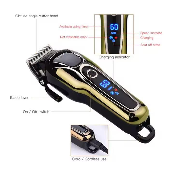 Buy Professional High-Quality Kemei Rechargeable Electric Hair Clippers KM-1990 House Hold Hair Trimmer Professional Trimmer in Kumasi