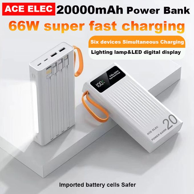 Ace Elec 66W Power Bank 20000mAh Portable Super Fast Charger