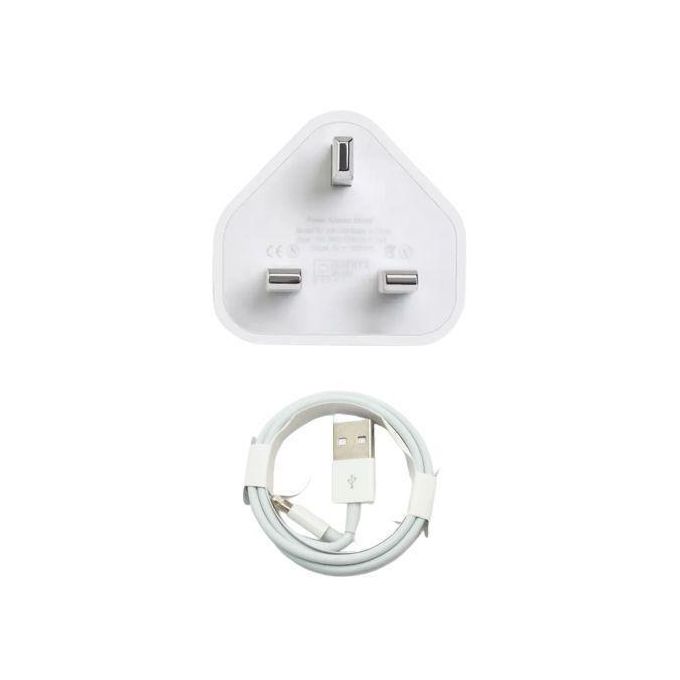White USB Power Adapter with Lightning to USB Cable — product view 2