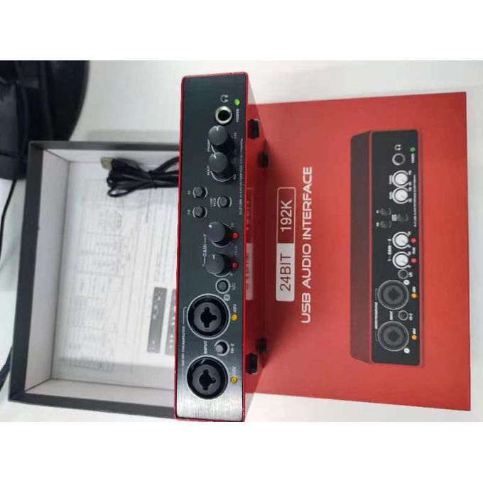 Red 2-In 2-Out Audio Interface Sound Card
