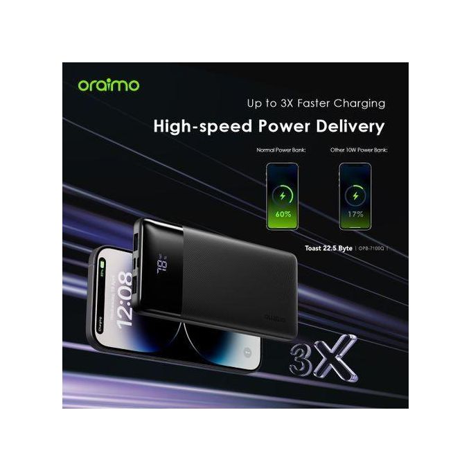 Oraimo 10,000mAh Power Bank Toast 22.5 Byte 22.5W