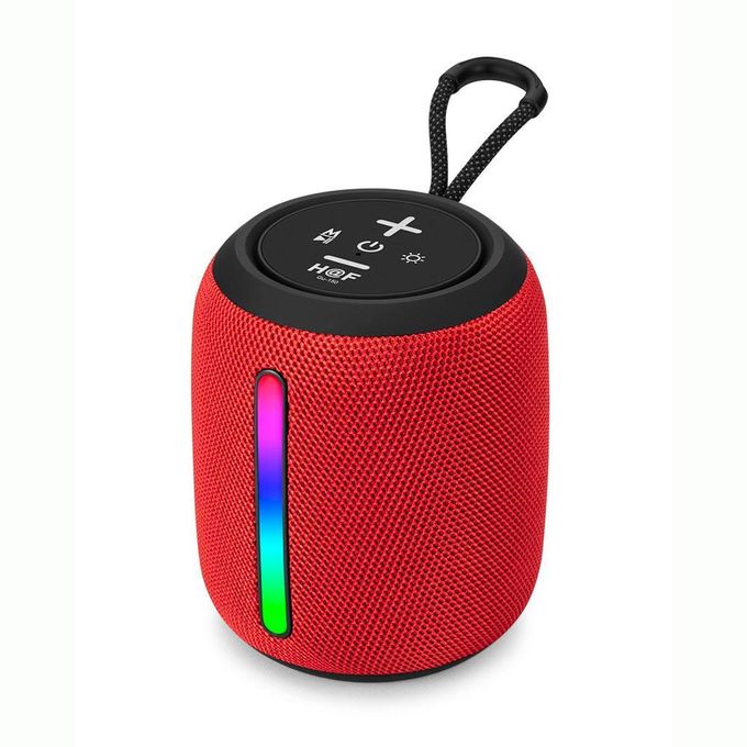 Gu Wireless Bluetooth Speaker – Portable with Super Bass, RGB LED Lights, Waterproof in Red/Camo