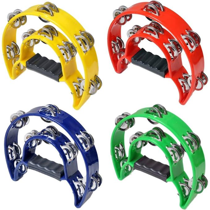 Multicolor Double Row Tambourine Set – 2 Pack