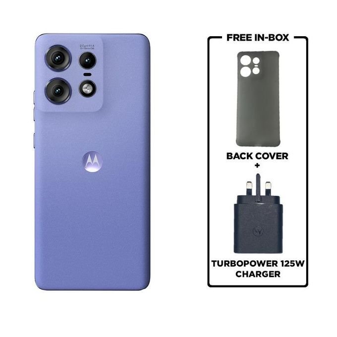 Motorola Moto Edge 50 Pro – 6.67″ Display – 512GB Storage + 12GB RAM – 50MP Rear Camera + 13MP Front Camera – 5000mAh Battery – Luxe Lavender Color + Complimentary Phone Case &… in kumasi