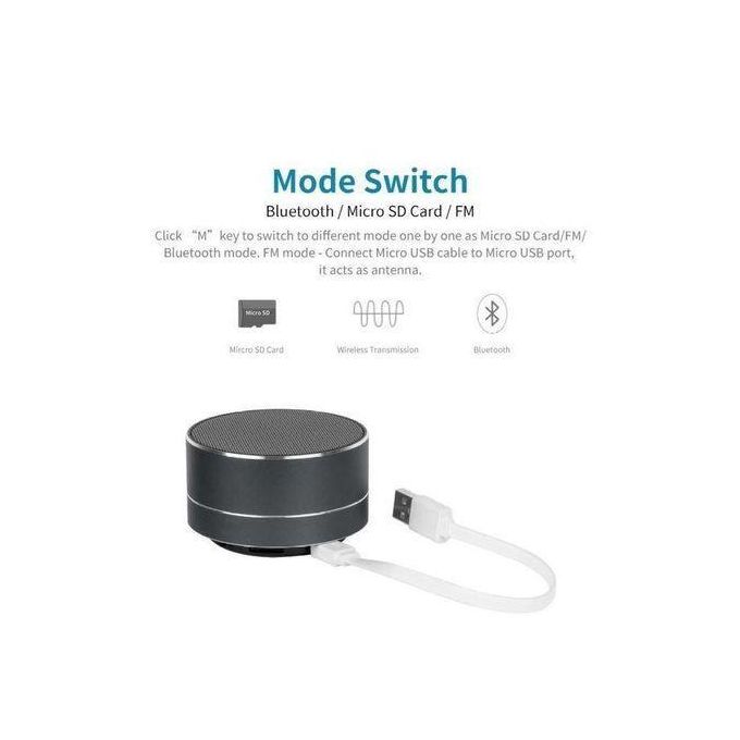 Compact Cylindrical Bluetooth Speaker – Black