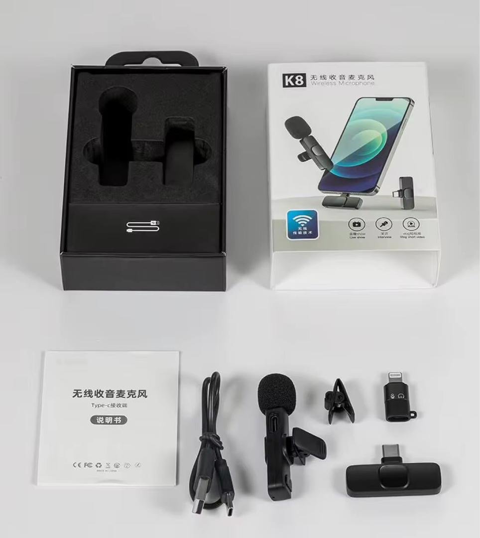 Buy Plug and play wireless lavalier microphone, suitable for video, recording, live broadcast, vlogging, interview wireless microphone K9 in Kumasi c