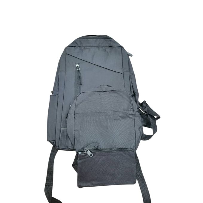 Black 3-in-1 Multi-Functional Backpack with USB Port