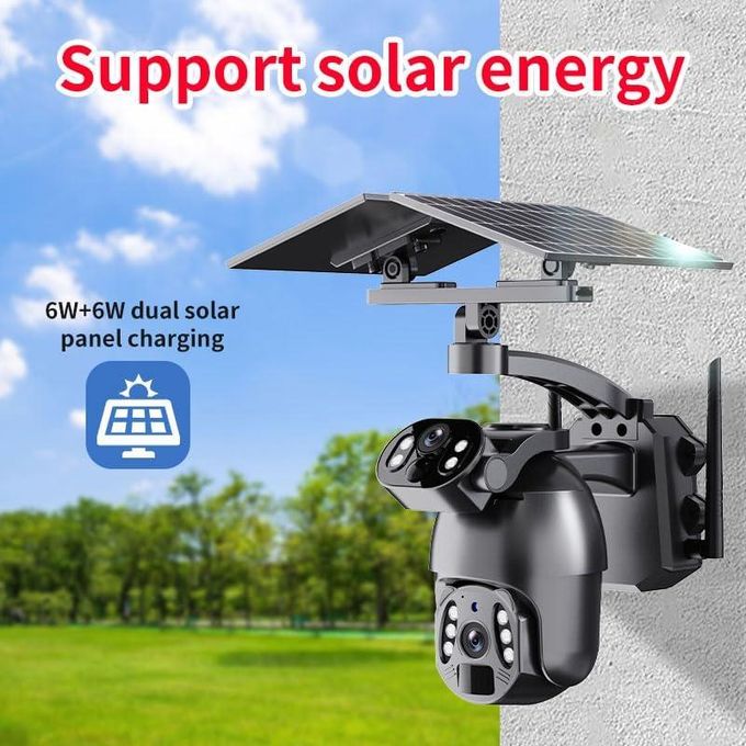 4K Dual Lens 4G Solar-Powered CCTV Camera with 128GB SD Card