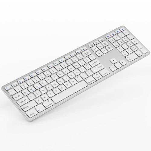 Buy Multi-paired BT Keyboard 109-key Wireless Keyboard Support for IOS/Android/Windows System Silver NO5 in Kumasi