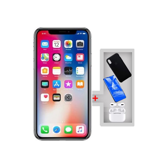 Apple iPhone X – 256GB Storage – 3GB RAM – Space Gray with Free EarPods Pro, Case, and Screen Protector
