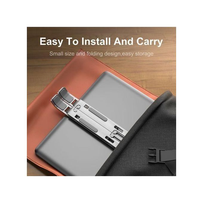 GUEETON Adjustable Silver Metal Foldable Laptop Stand Holder