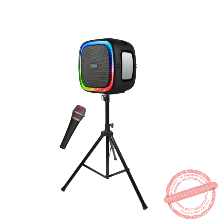 Asano 100W Bluetooth Portable PA Speaker with Tripod Stand, Wireless Microphone, 15000 mAh Rechargeable Battery, USB Port, Aux Input, Party Light, and IPX6 Waterproof Rating...