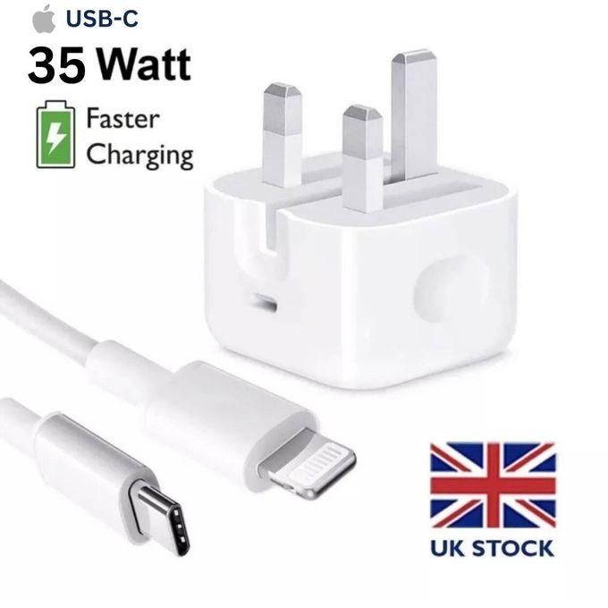 35W Fast Charging Head with Type C Cable for iPhones – White