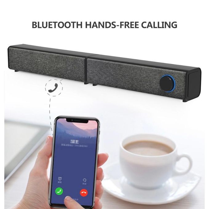Black Wireless Soundbar with Subwoofer