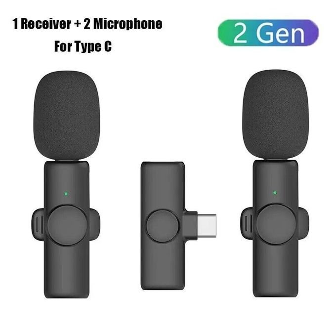 K11 Mini Wireless Lavalier Microphone for Computer - Clip-On Audio Video Recording Mic with Live Type C for Gaming