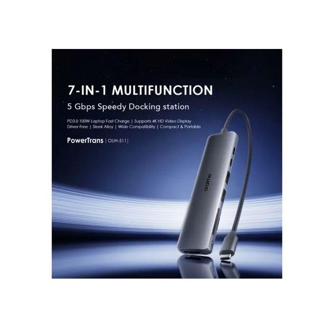 Oraimo PowerTrans 7-in-1 Multi-Function USB-C Hub Adapter Dock