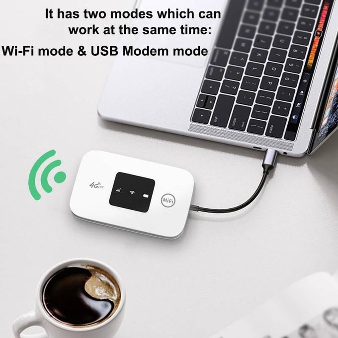 2100mAh 4G LTE MIFI Wireless Router Mobile Hotspot with SIM Card Slot – Portable WiFi Up to 150Mbps for Outdoor, Home, Office, and Travel Use