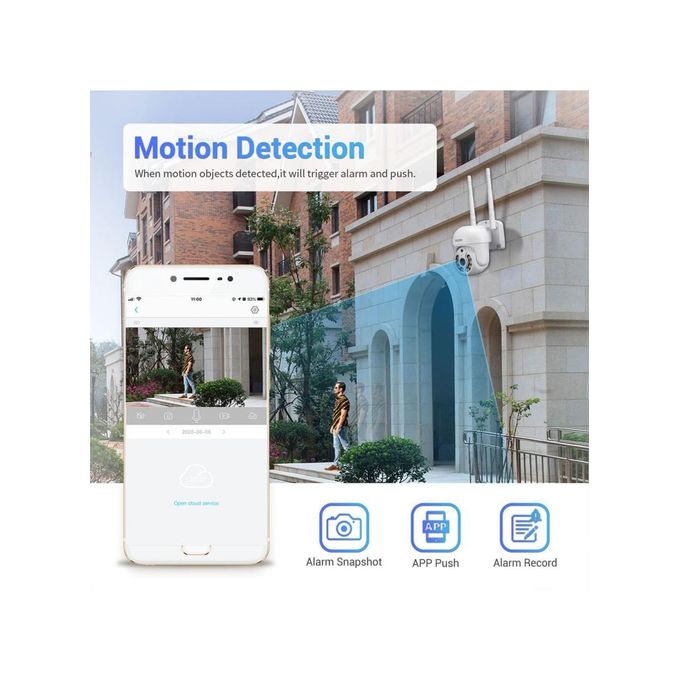 H.265 3MP 8-Channel Wireless PTZ IP Camera NVR Kit with Motion Detection – WNK714 in White