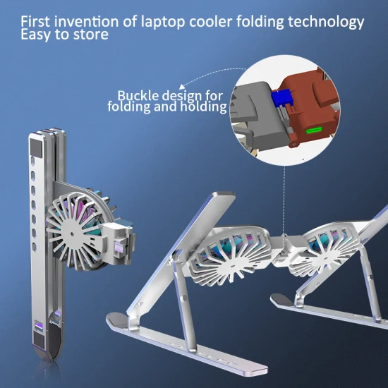 Aluminium Foldable Adjustable Laptop Stand and Cooling Pad – C9